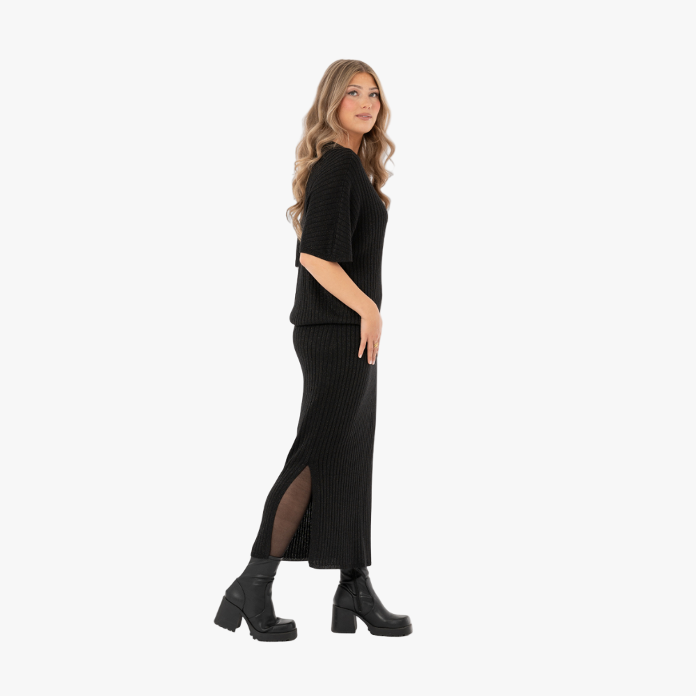 Frances knitted skirt black