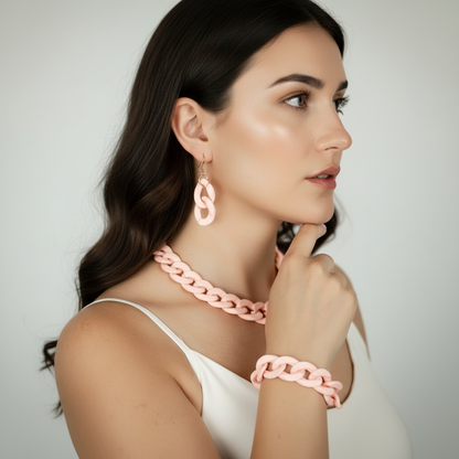Halsband Chains Of Colour, Rosa