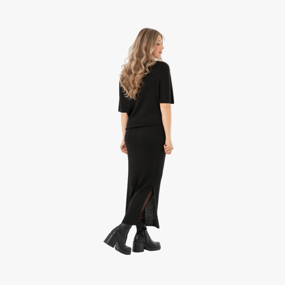 Frances knitted skirt black
