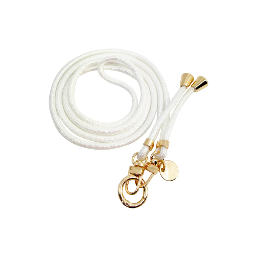 Mobilhalsband, Glam Vit med Guld detaljer