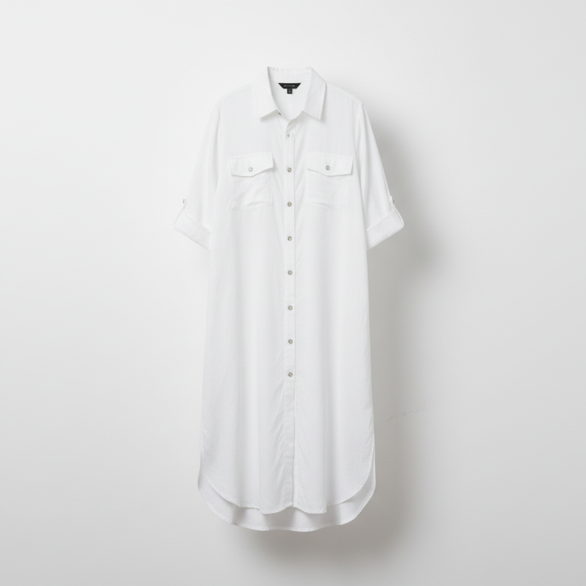 Denim Dress, White