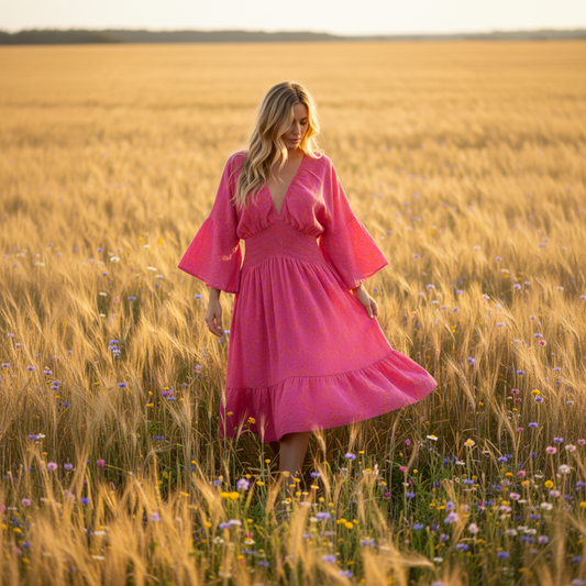 Klänning Lotta, Neon Rosa