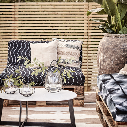 Cushion cover Peter, Black/ivory white
