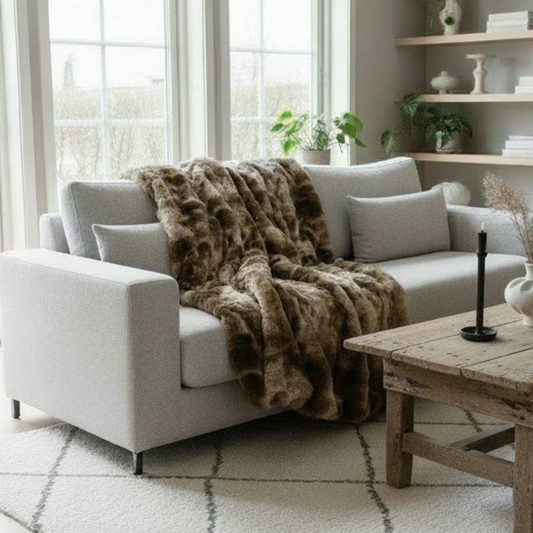 Pläd Nordic Fur, Brun