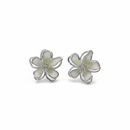 Flower Green Shimmer Earrings