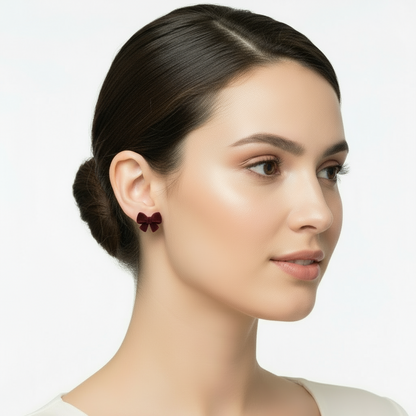 Øreringe Small Bow, Rød