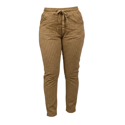 Stretchbuks Signe, Camel Stribet