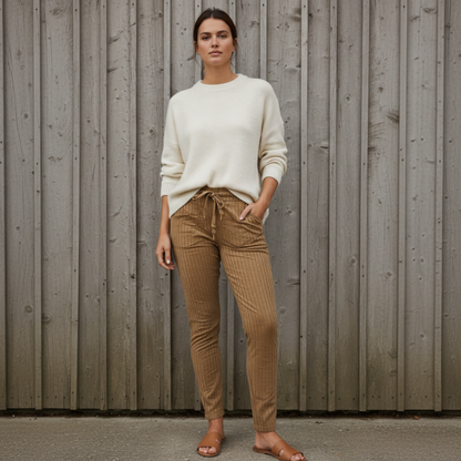 Stretchbuks Signe, Camel Stribet
