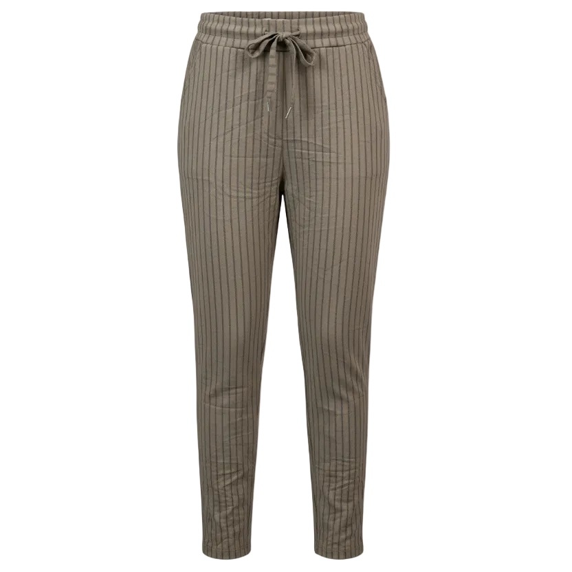 Stretchbyxa Signe, Taupe Randig