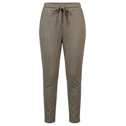 Stretchbyxa Signe, Taupe Randig