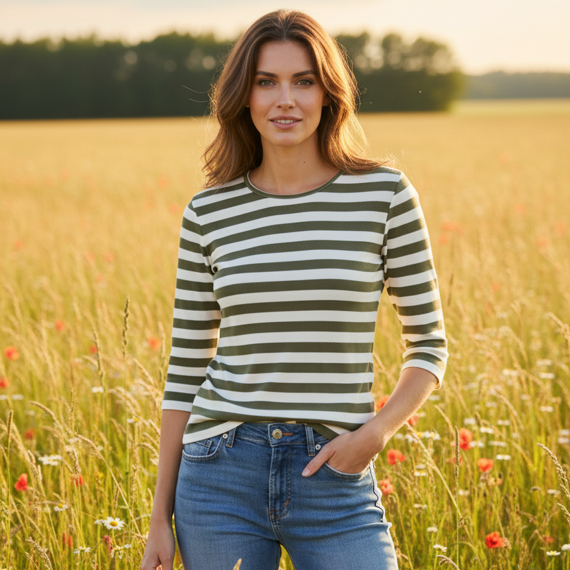 T-shirt Nena, Olivgrøn